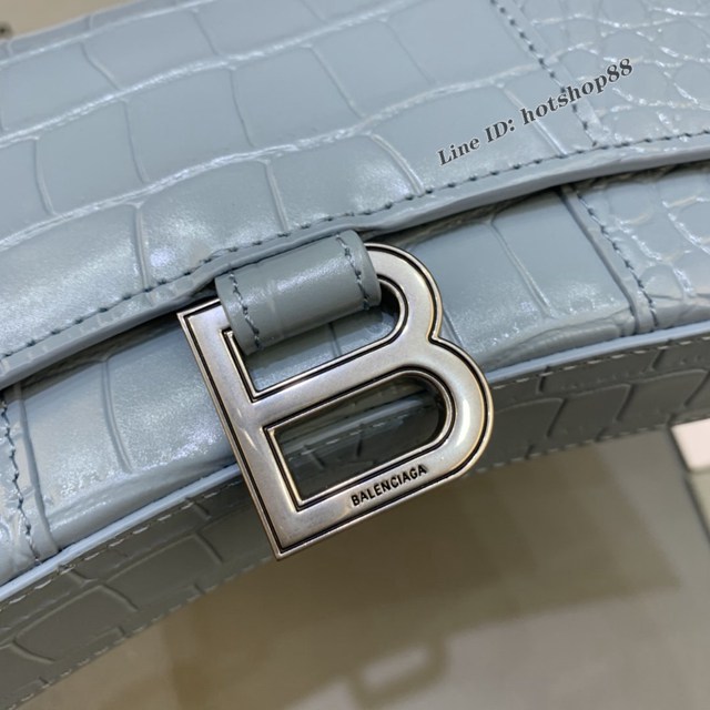 Balenciaga專櫃爆款鱷魚紋迷你女士肩背包 巴黎世家沙漏鏈條斜挎包 fyj1873